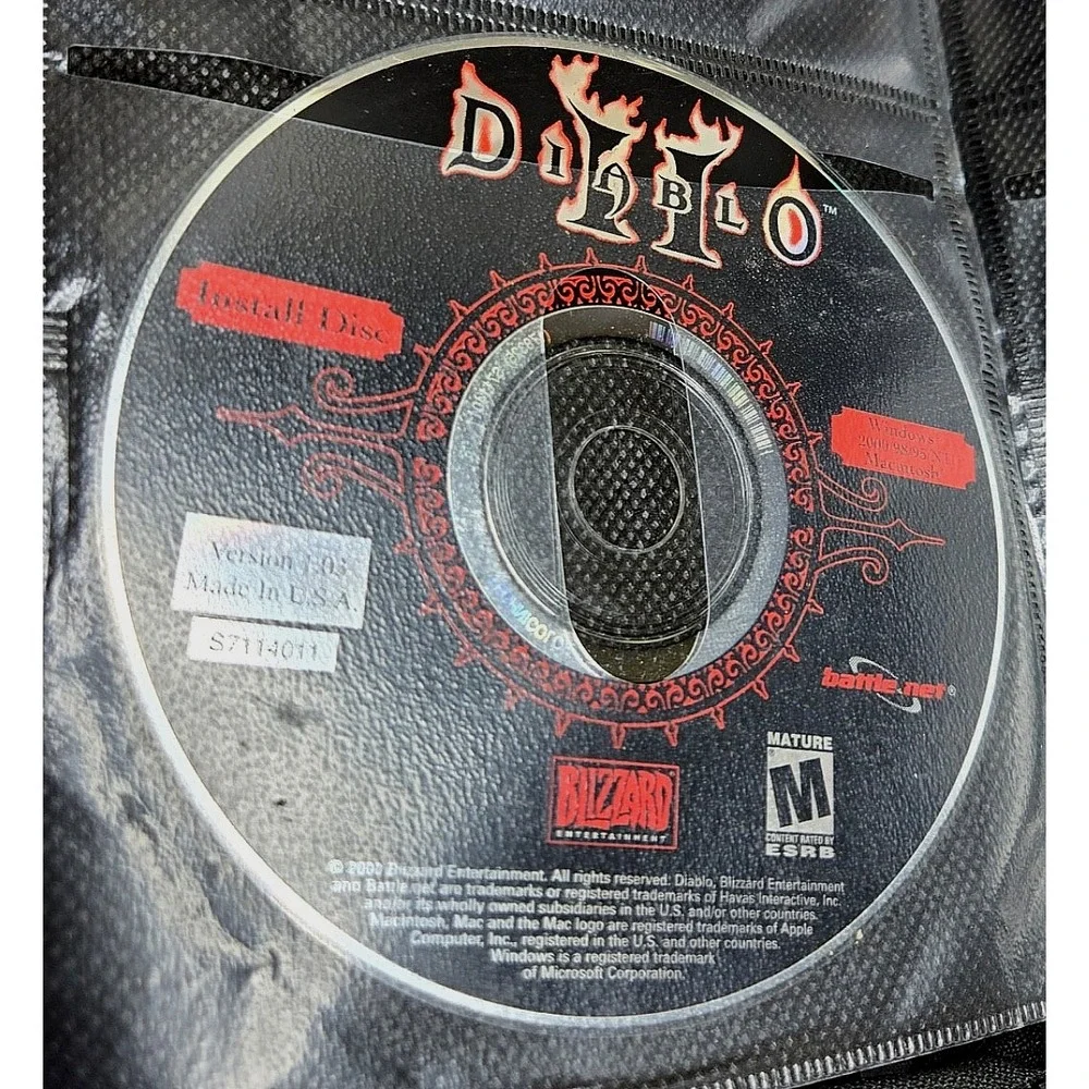 Diablo II and Lord of Destruction PC Expansion 4 Disc Set No Case Tested